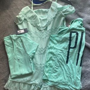 Mint Bundle (Romper, tank, T-shirt) 🧼